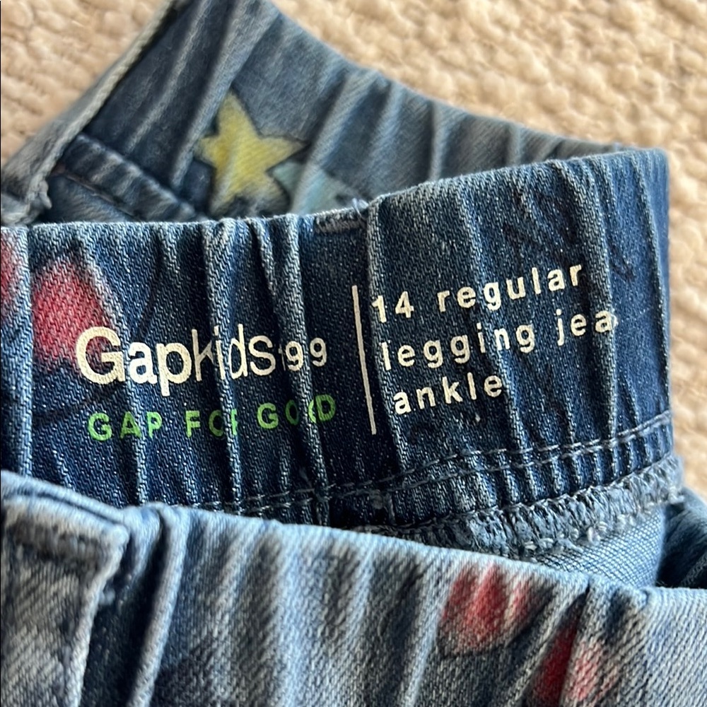 GAP Blue Jeggings with Distressed Artistic Design - Picture 2 of 8
